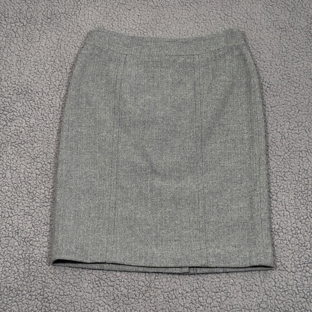 Banana Republic Mini Skirt Herringbone Tweed Wool Blend Womens 2 Lined Zipper